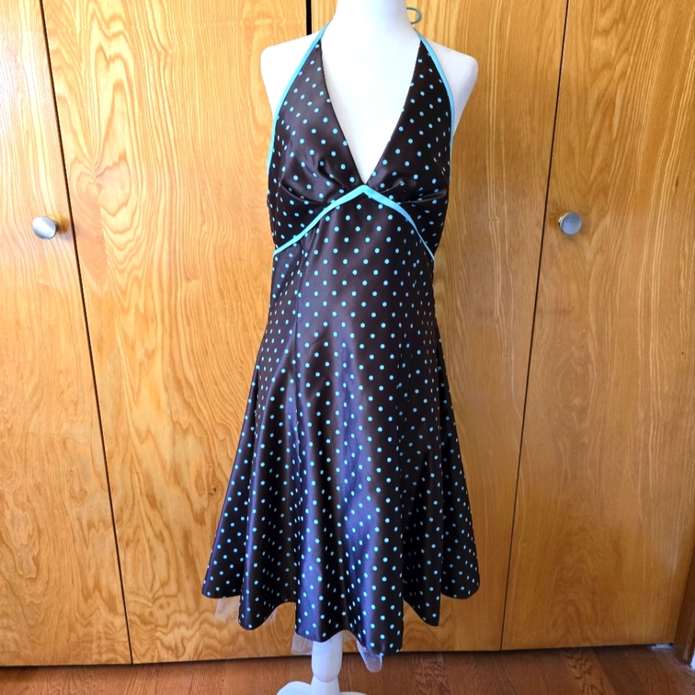 Gunne Sax Jessica McClintock Collaboration 80s Rockabilly Halter Bodycon Dress